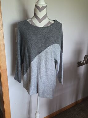 Market & Spruce Nina Asymmetrical Colorblock Sweater Tunic - Size Large